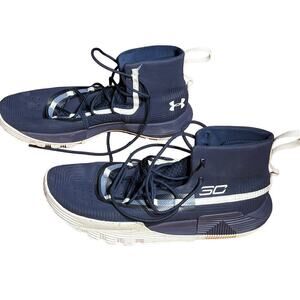 Under Armour Mens Curry 3Zero 2 3020613 Blue Basketball Shoes Sneakers Size 10.5